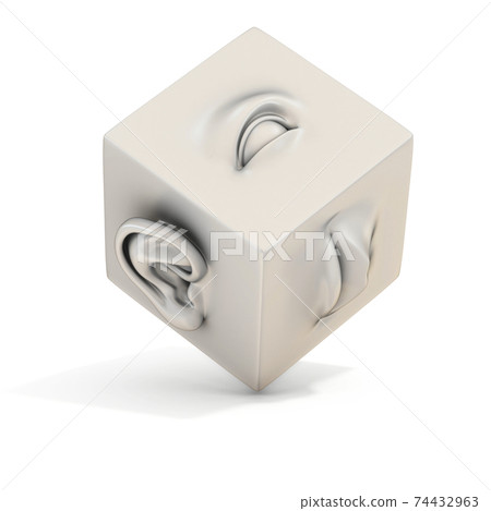 mouth eye ear abstract 3d illustration 74432963