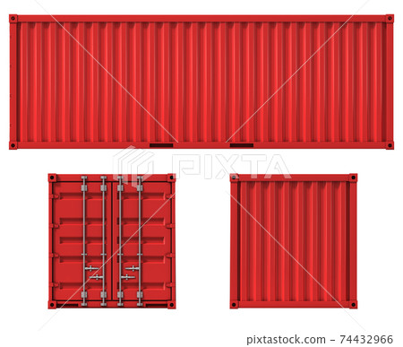 cargo container front side and back view 74432966