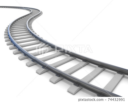 railway isolated on white 3d rendering 74432991