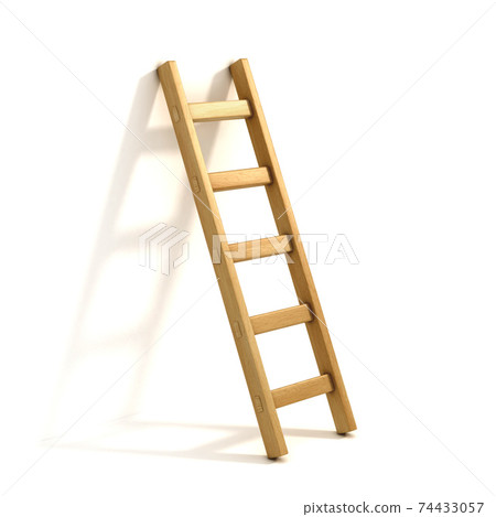 wooden ladders isolated on white 74433057