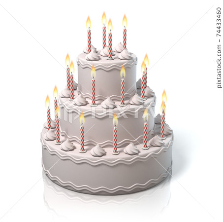 three level cake 3d rendering 74433460