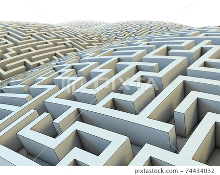 endless labyrinth hills 3d rendering 74434032