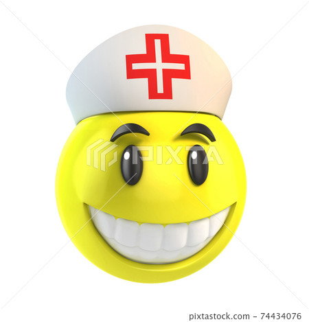 nurse emoticon on white background nurse emoticon on white background 74434076