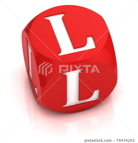 dice3d  font letter L 74434263