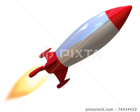 3d rocket isolated on white background - Stock Illustration [74434419 ...