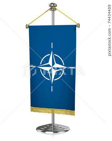 Nato 3d desk flag isolated Nato 3d desk flag isolated 74434489
