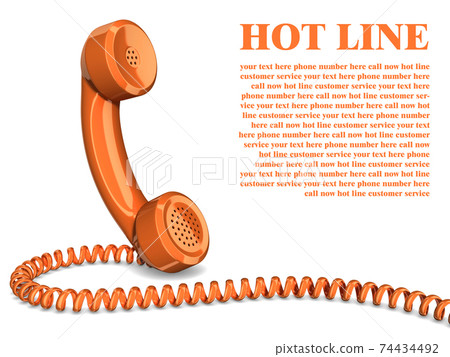 Telephone handset on white background 74434492