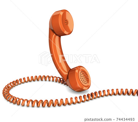 Telephone handset on white background Telephone handset on white background 74434493