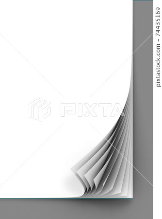 blank paper sheets 3d rendering 74435169