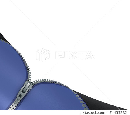 zipper isolated on white 3d rendering zipper isolated on white 3d rendering 74435282