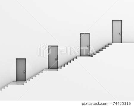 business hierarchy 3d concept - staircase with doors business hierarchy 3d concept - staircase with doors 74435316