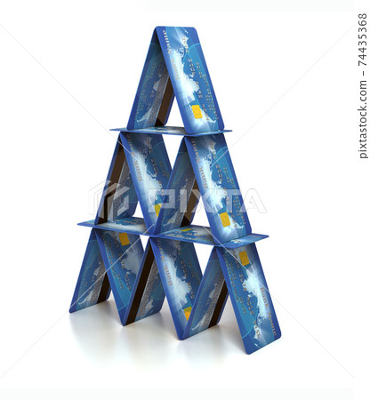 house of credit cards 3d illustration house of credit cards 3d illustration 74435368