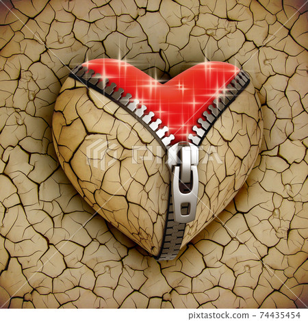 broken heart reborn - 3d concept broken heart reborn - 3d concept 74435454