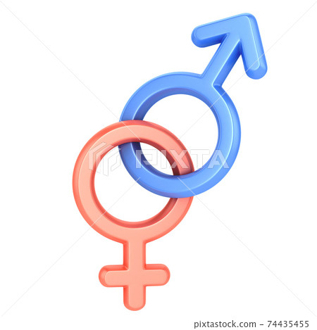 male and female sex symbols, isolated over white background male and female sex symbols, isolated over white background 74435455