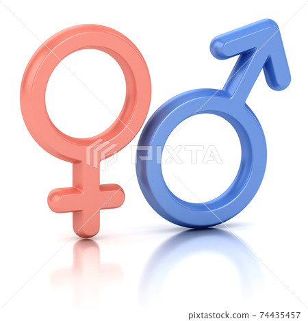 male and female sex symbols isolated over white background 74435457