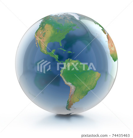 Globe with transparent oceans 3d illustration Globe with transparent oceans 3d illustration 74435463