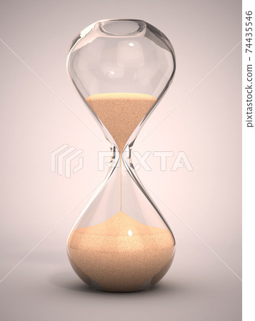 Hourglass on white background, sandglass 3d rendering 74435546