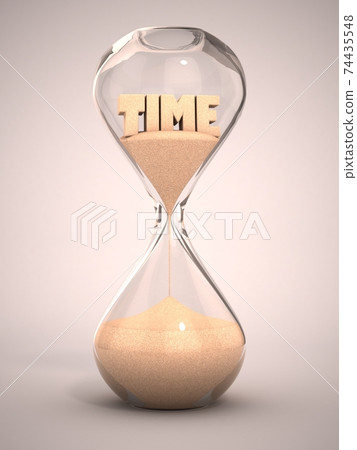 hourglass, sandglass, sand timer, sand clock 3d illustration 74435548