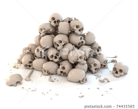 pile of skulls isolated over white 3d illustration pile of skulls isolated over white 3d illustration 74435565
