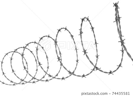 barbed wire 3d illustration isolated over white background 74435581