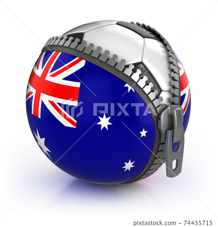 australia football nation - football in the unzipped bag with australian flag print australia football nation - football in the unzipped bag with australian flag print 74435715
