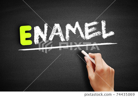 Hand writing Enamel on blackboard, concept background 74435869