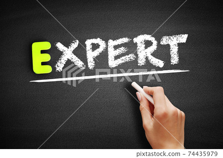 Expert text on blackboard, business concept Expert text on blackboard, business concept 74435979