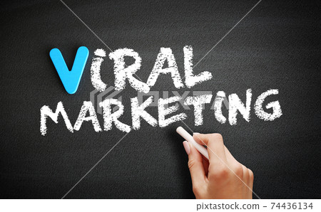 Hand writing Viral Marketing on blackboard, business concept 74436134