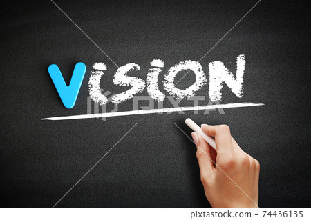 Hand writing Vision on blackboard, business concept Hand writing Vision on blackboard, business concept 74436135