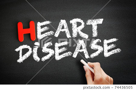 Hand writing Heart Disease on blackboard, health concept Hand writing Heart Disease on blackboard, health concept 74436505
