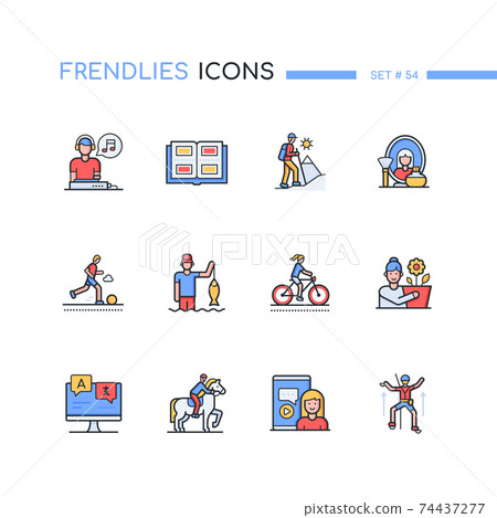 Hobby - modern line design style icons set - Stock Illustration ...