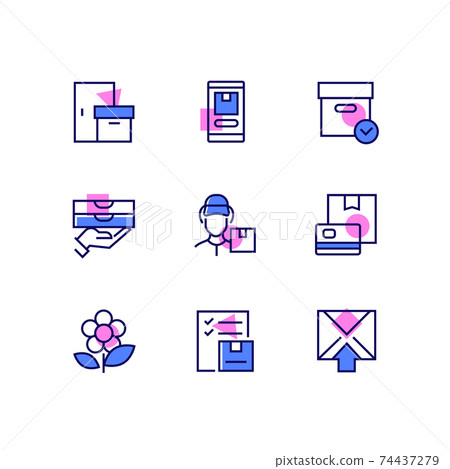 Delivery - modern line design style icons set 74437279
