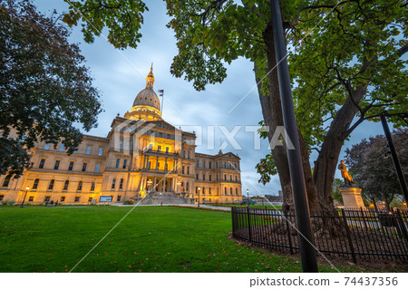 Lansing, Michigan, USA at the Michigan State Capitol 74437356
