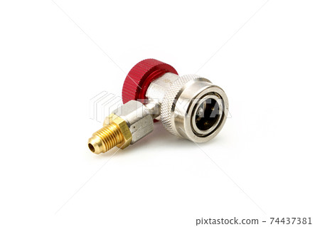 quick coupler air condition fittings isolated on white quick coupler air condition fittings isolated on white 74437381