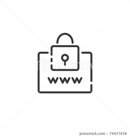 Secure web navigation thin line icon. Security padlock. Internet concept. Outline commerce vector illustration Secure web navigation thin line icon. Security padlock. Internet concept. Outline commerce vector illustration 74437836