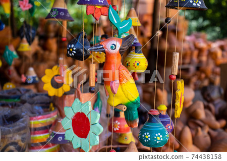 New Sri Lankan Hand made Clay Designed Decorative Terracotta Wind Chime New Sri Lankan Hand made Clay Designed Decorative Terracotta Wind Chime