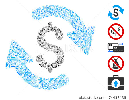 Line Collage Refresh Money Balance Icon 74438486