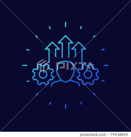 employee growth, staff development linear icon-插圖素材 [74438643] - PIXTA圖庫