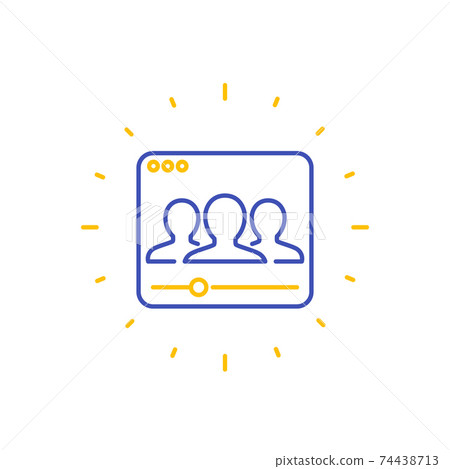 viewers, audience line vector icon on white 74438713