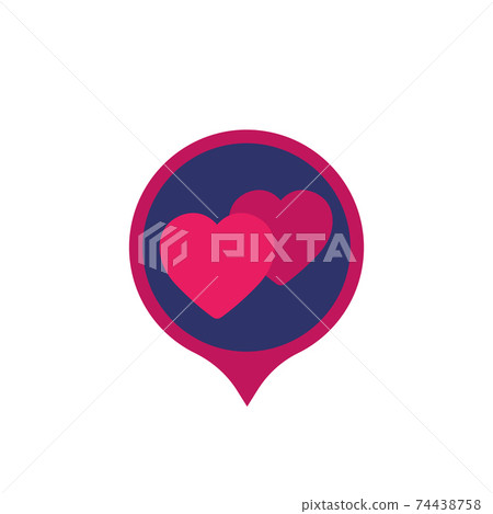 dating service vector icon with hearts - Stock Illustration [74438758 ...