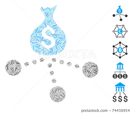 Dash Collage Money Distribution Icon Dash Collage Money Distribution Icon 74438954