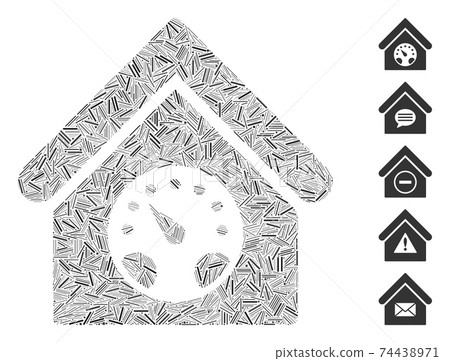 Line Mosaic Meter Building Icon 74438971