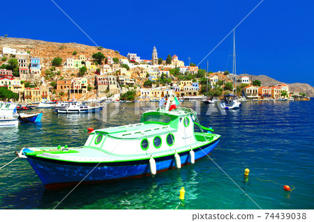 Symi - beautiful colorful island of Greece, Dodecanesse 74439038