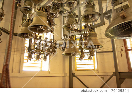 Dolyna, Ukraine: Carillon in the Goshiv Monastery, Greek Catholic Monastery of the Order of St. Basil the Great in the village of Goshov, Dolyna district, Ivano-Frankivsk region. 74439244