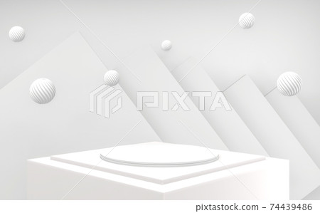 White style, Podium minimal geometric. 3D rendering White style, Podium minimal geometric. 3D rendering 74439486