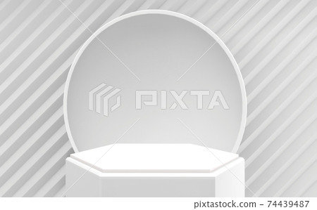 White style, Podium minimal geometric. 3D rendering White style, Podium minimal geometric. 3D rendering 74439487