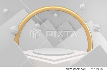 White style, Podium minimal geometric. 3D rendering White style, Podium minimal geometric. 3D rendering 74439489
