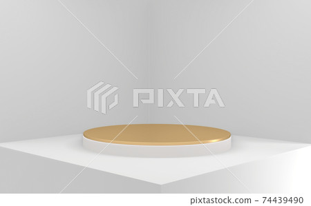 White style, Podium minimal geometric. 3D rendering White style, Podium minimal geometric. 3D rendering 74439490