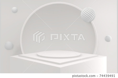 White style, Podium minimal geometric. 3D rendering 74439491