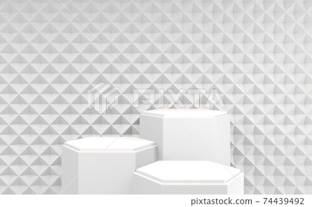 White style, Podium minimal geometric. 3D rendering White style, Podium minimal geometric. 3D rendering 74439492